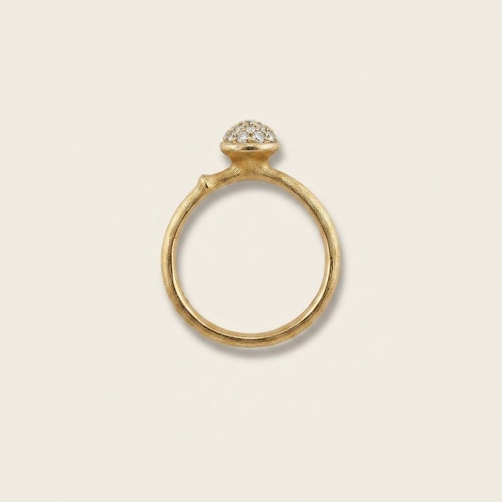 Ole Lynggaard Copenhagen Lotus Ring mit Diamanten Grösse 56 — Exzellenter Zustand (M-) Ringe
