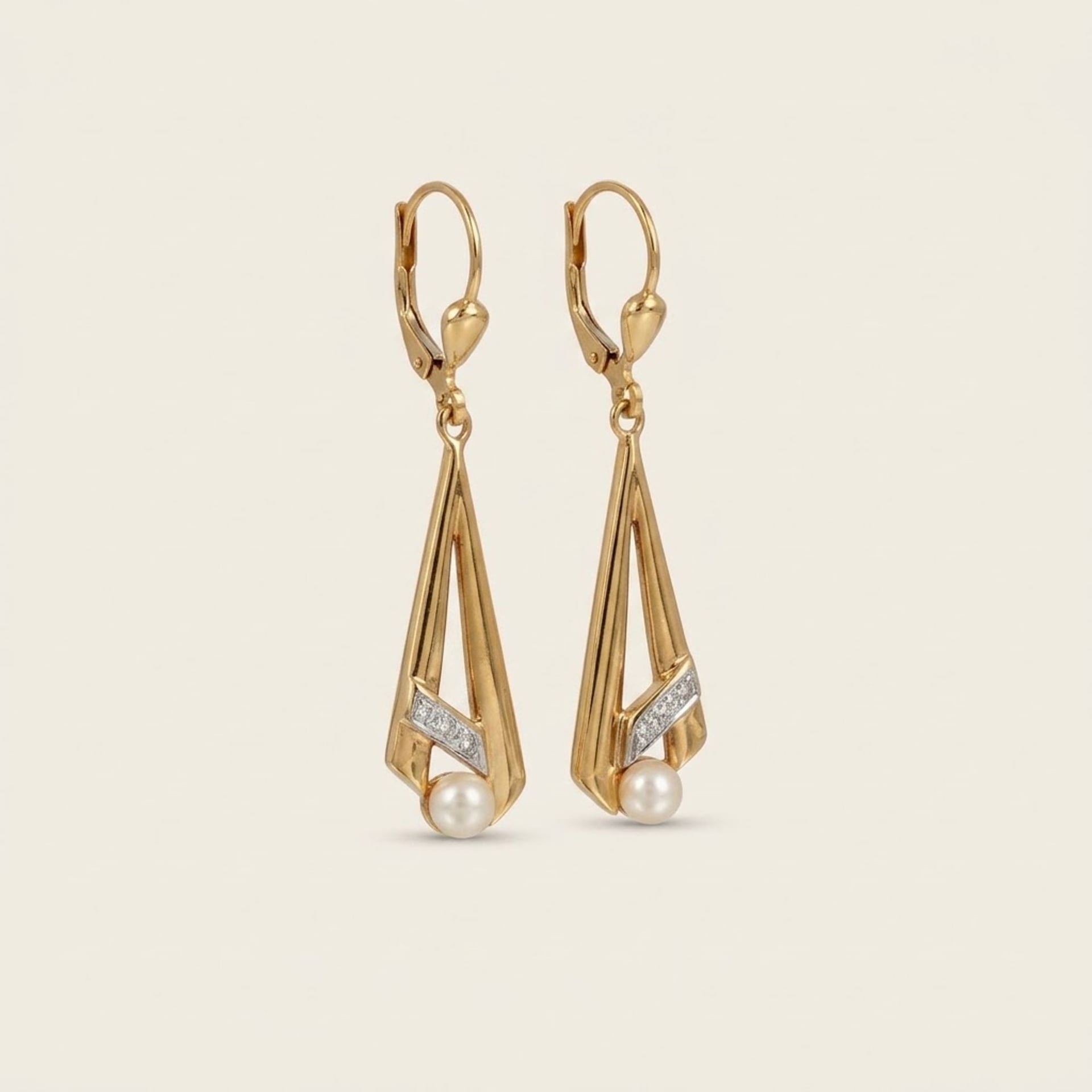 Ohrhänger mit Diamanten und Perlen — Very Good / Fine (VG+) Ohrringe