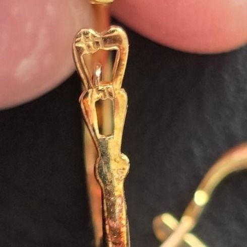 Ohr Creolen 750er Gold Zirkonia — Guter Zustand (VG) Ohrringe