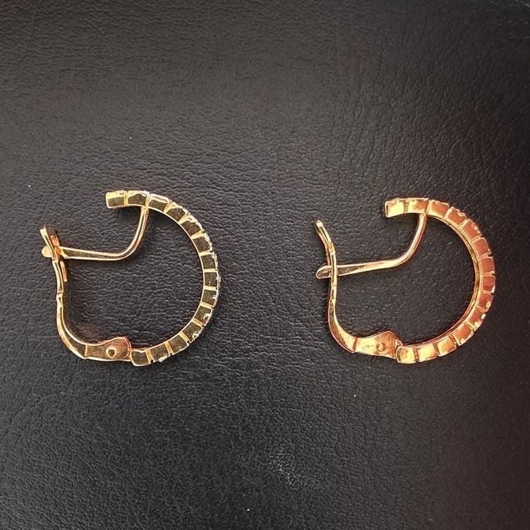Ohr Creolen 750er Gold Zirkonia — Guter Zustand (VG) Ohrringe