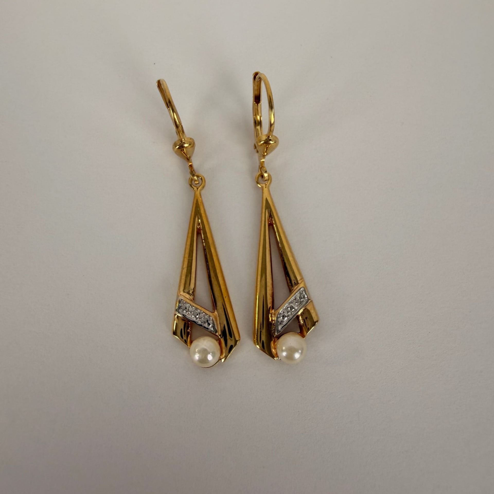 Ohrhänger mit Diamanten und Perlen — Very Good / Fine (VG+) Ohrringe