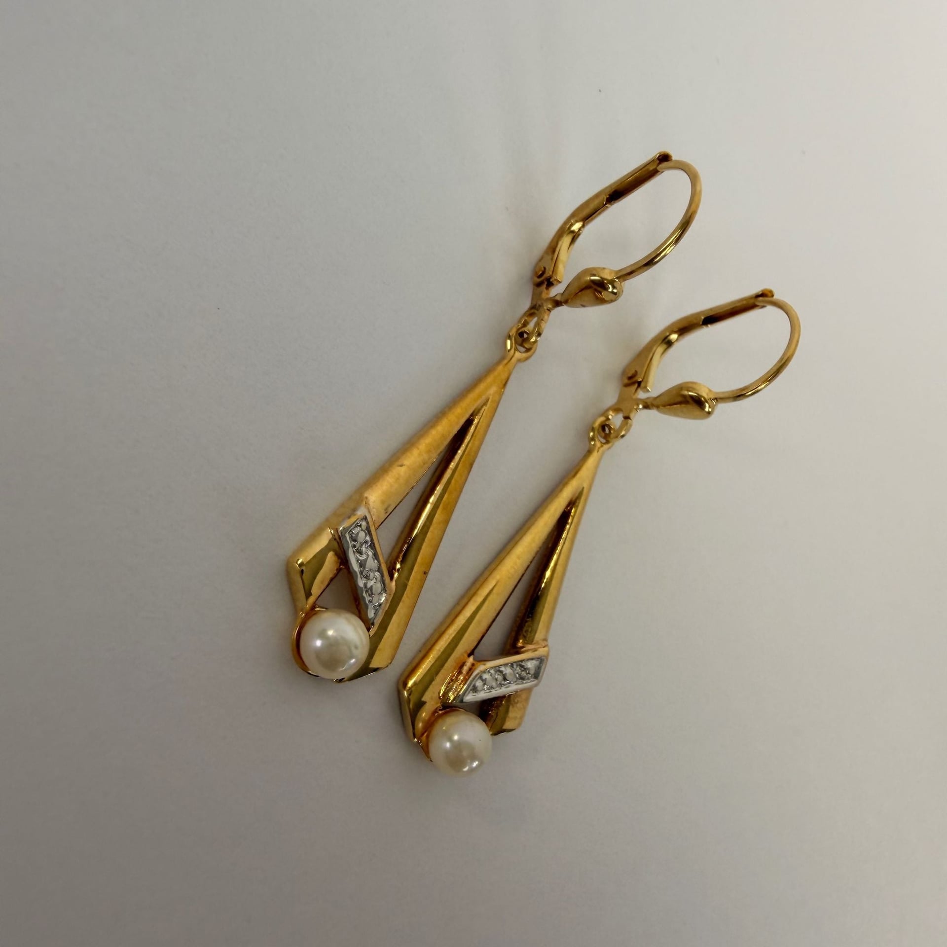 Ohrhänger mit Diamanten und Perlen — Very Good / Fine (VG+) Ohrringe