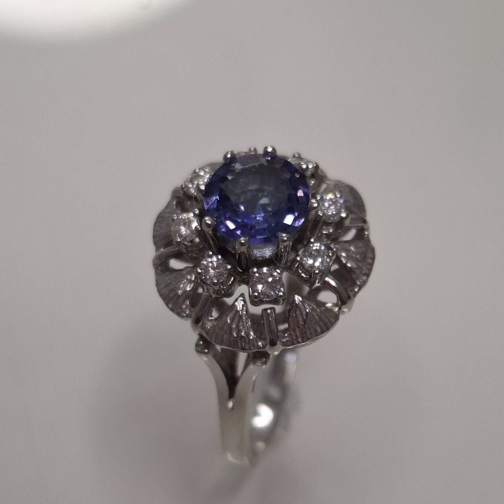 Wunderschöner Tansanit-Brillant Ring, 750er Weissgold, Gr.52 — rings