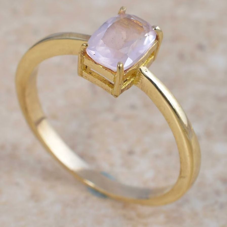 Silberring mit Rosenquarz Grösse 52 — rings